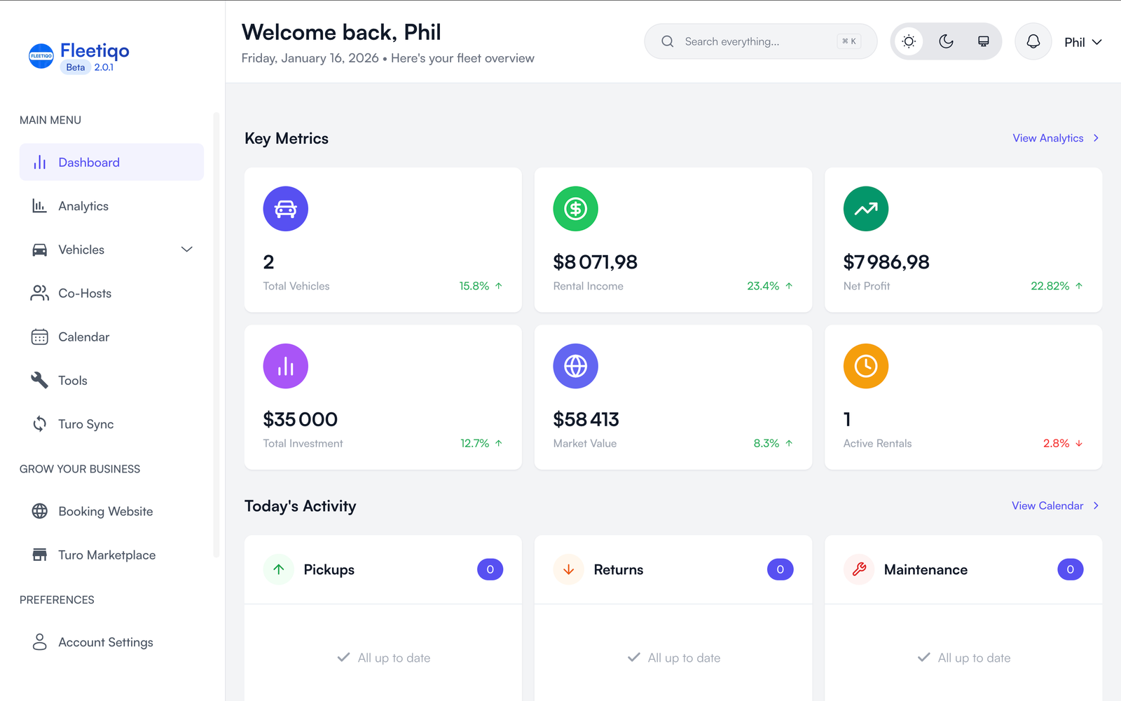 Fleetiqo Dashboard Preview