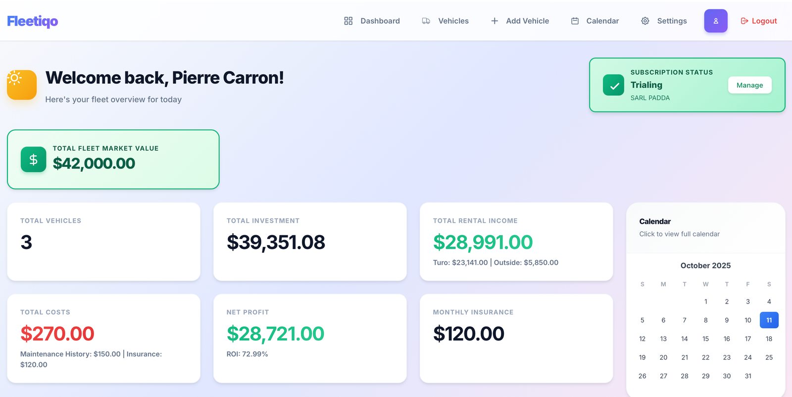 Fleetiqo Dashboard